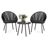 Kültéri/beltéri fotel 2 db, kis asztallal