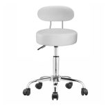 Háttámlás kozmetikai szék, fehér
