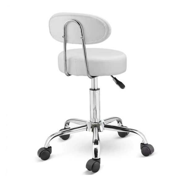Háttámlás kozmetikai szék, fehér