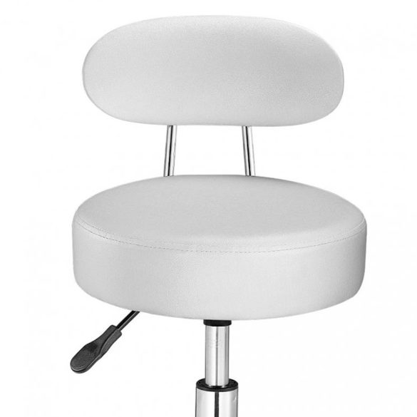 Háttámlás kozmetikai szék, fehér