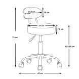 Háttámlás kozmetikai szék, fehér