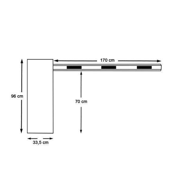 Elektromechanikus sorompó, balos kivitel