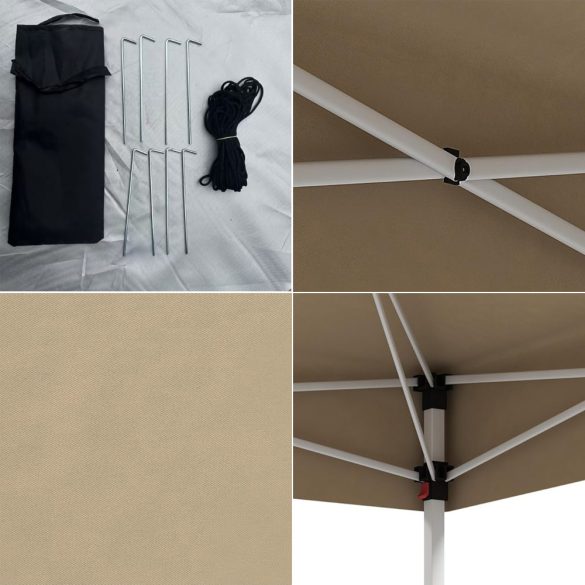 Pavilon árnyékolóval, félhátfallal, bézs