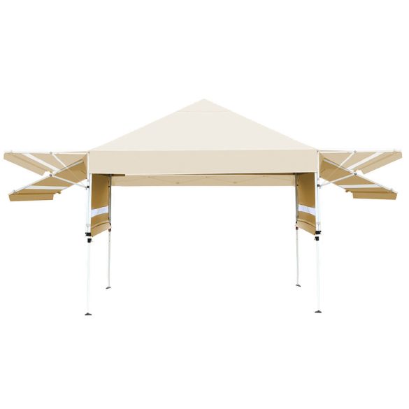 Pavilon árnyékolóval, félhátfallal, bézs