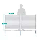 Leszúrható kerítéspanel, 122x122 cm, 2db, fehér