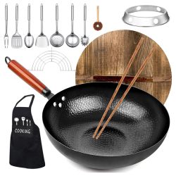 Wok serpenyő konyhai kiegészítőkkel