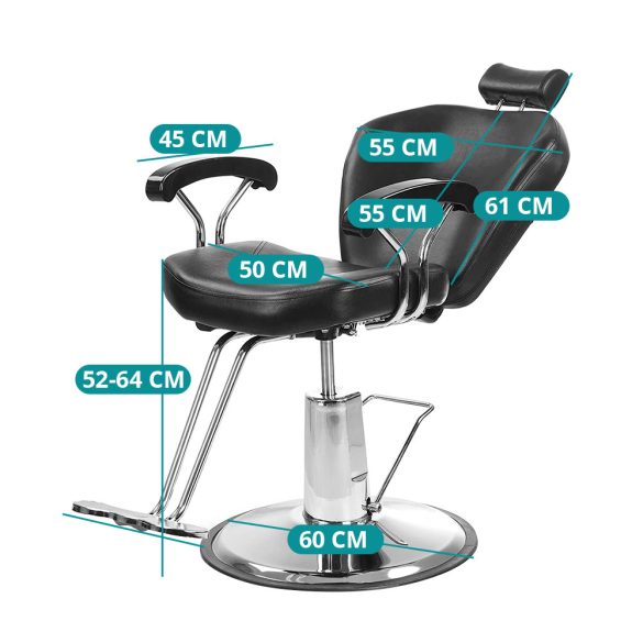  Fodrász szék lábtartóval, fekete