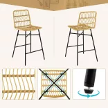 Polirattan bárszék 2db