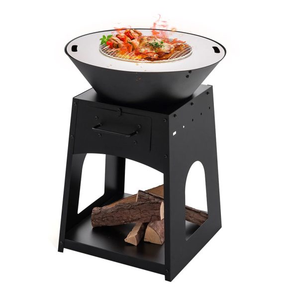 Kerti grillsütő tárolóval