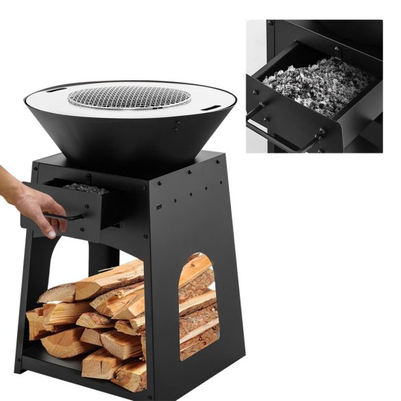 Kerti grillsütő tárolóval