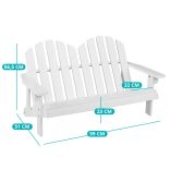 2 személyes adirondack szék gyerekeknek, fehér