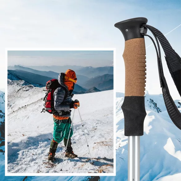 Ultra könnyű állítható túrabot 65-135 cm, ezüst