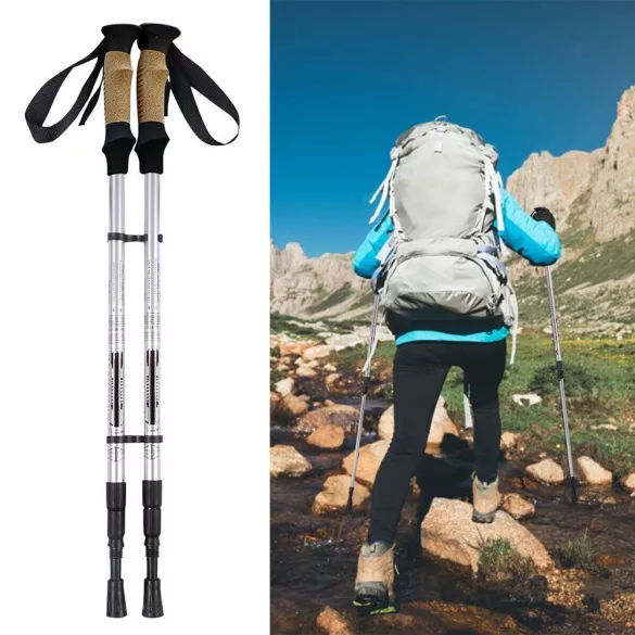 Ultra könnyű állítható túrabot 65-135 cm, ezüst